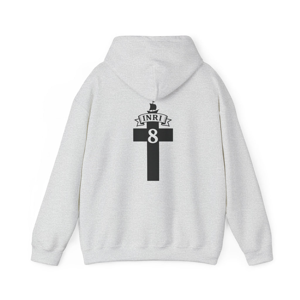 JESUS CHRIST Hoodie – Clean Faith Statement mit Cross Backprint (Unisex)