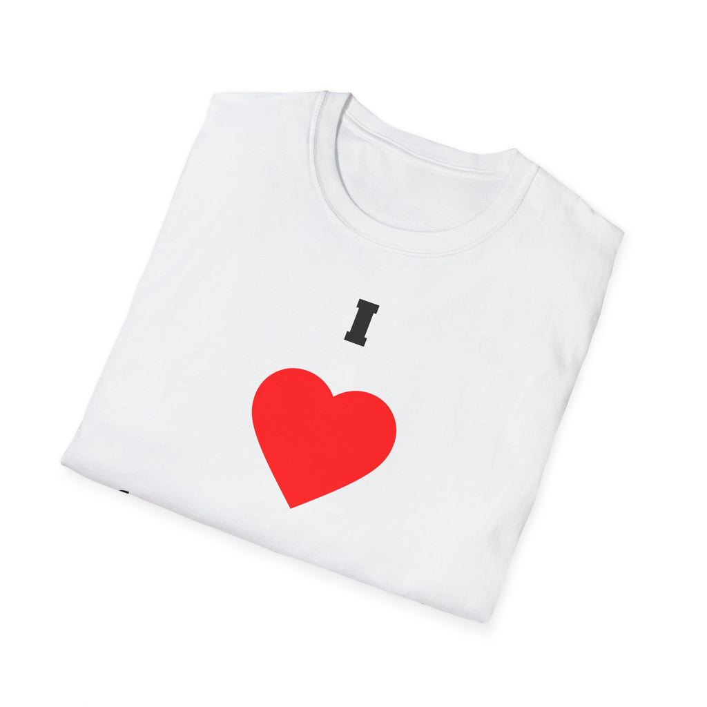 I ❤️ [Dein Name] T-Shirt – Personalisiertes Statement Tee (Unisex, Weiß)