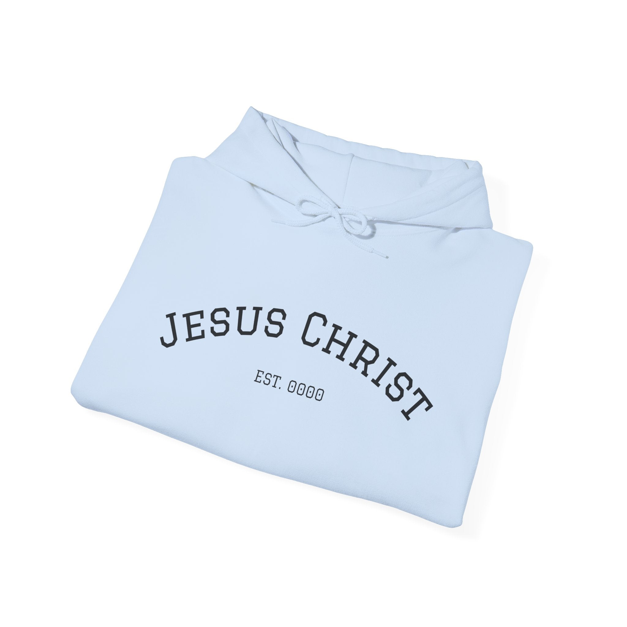 JESUS CHRIST Hoodie – Clean Faith Statement mit Cross Backprint (Unisex)