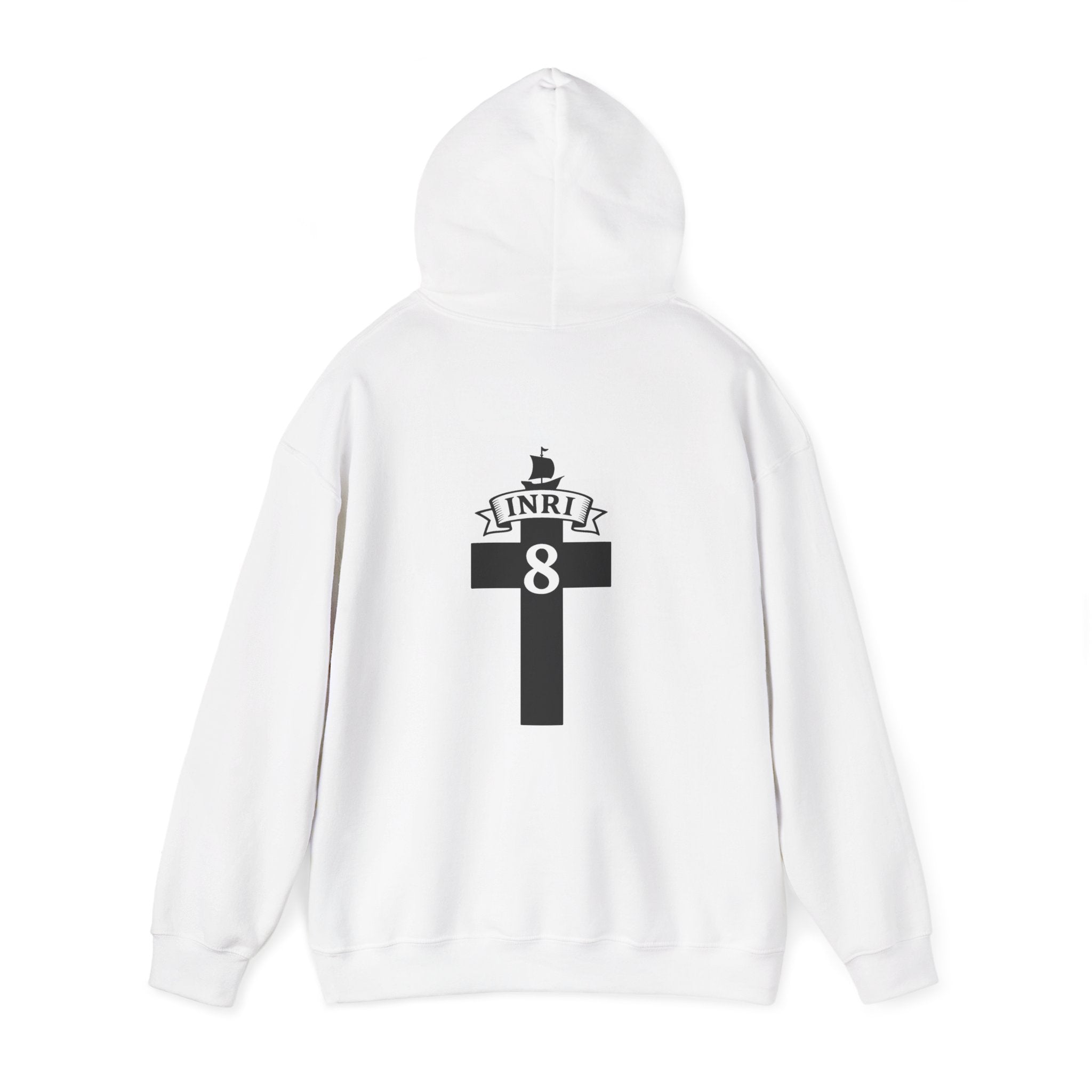 JESUS CHRIST Hoodie – Clean Faith Statement mit Cross Backprint (Unisex)