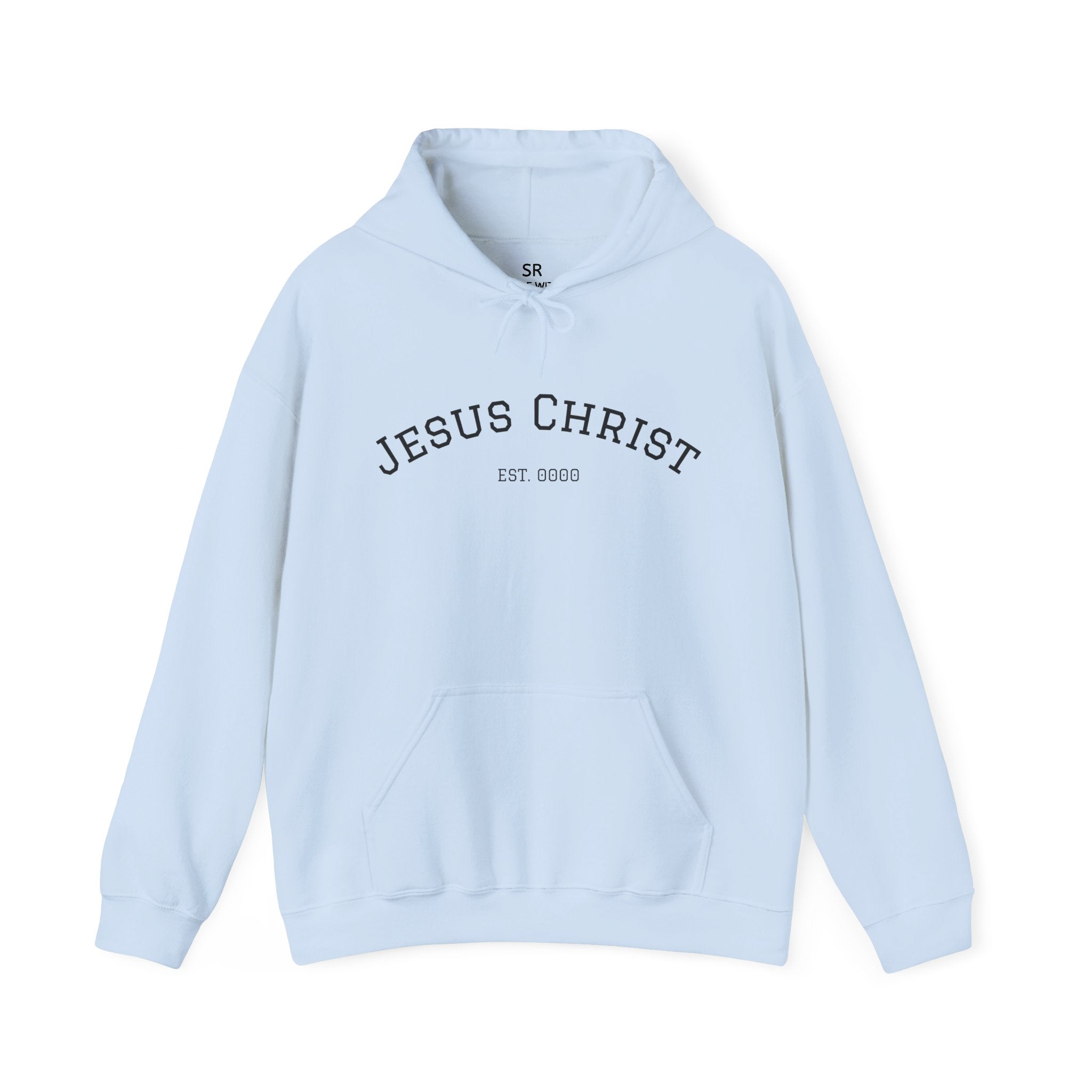 JESUS CHRIST Hoodie – Clean Faith Statement mit Cross Backprint (Unisex)