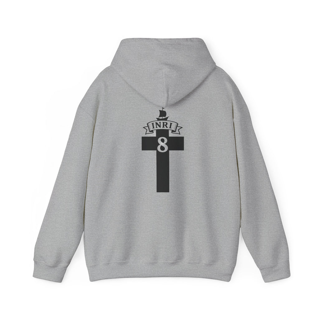 JESUS CHRIST Hoodie – Clean Faith Statement mit Cross Backprint (Unisex)