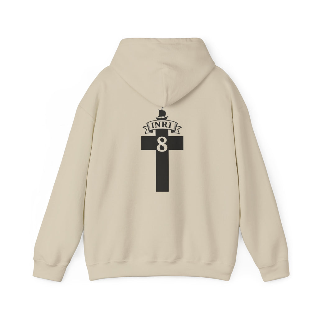 JESUS CHRIST Hoodie – Clean Faith Statement mit Cross Backprint (Unisex)