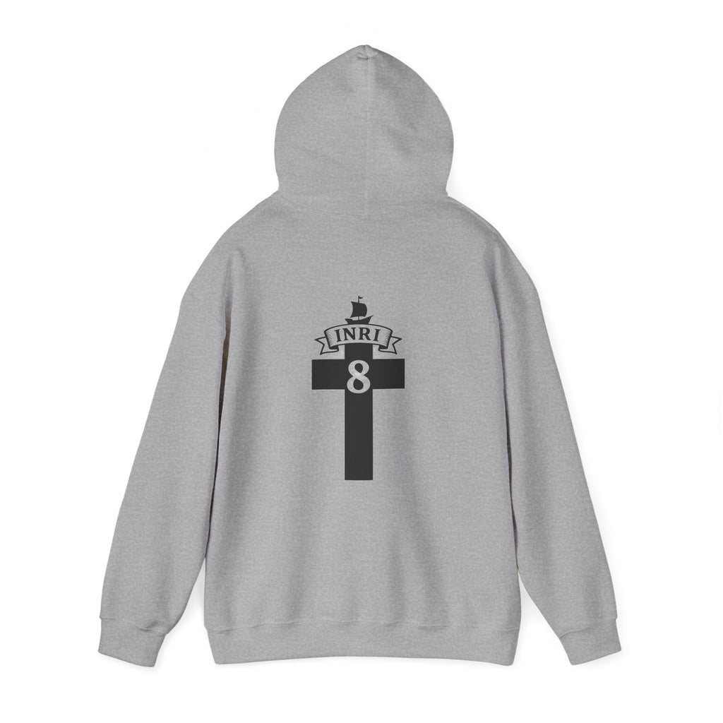 JESUS CHRIST Hoodie – Clean Faith Statement mit Cross Backprint (Unisex)
