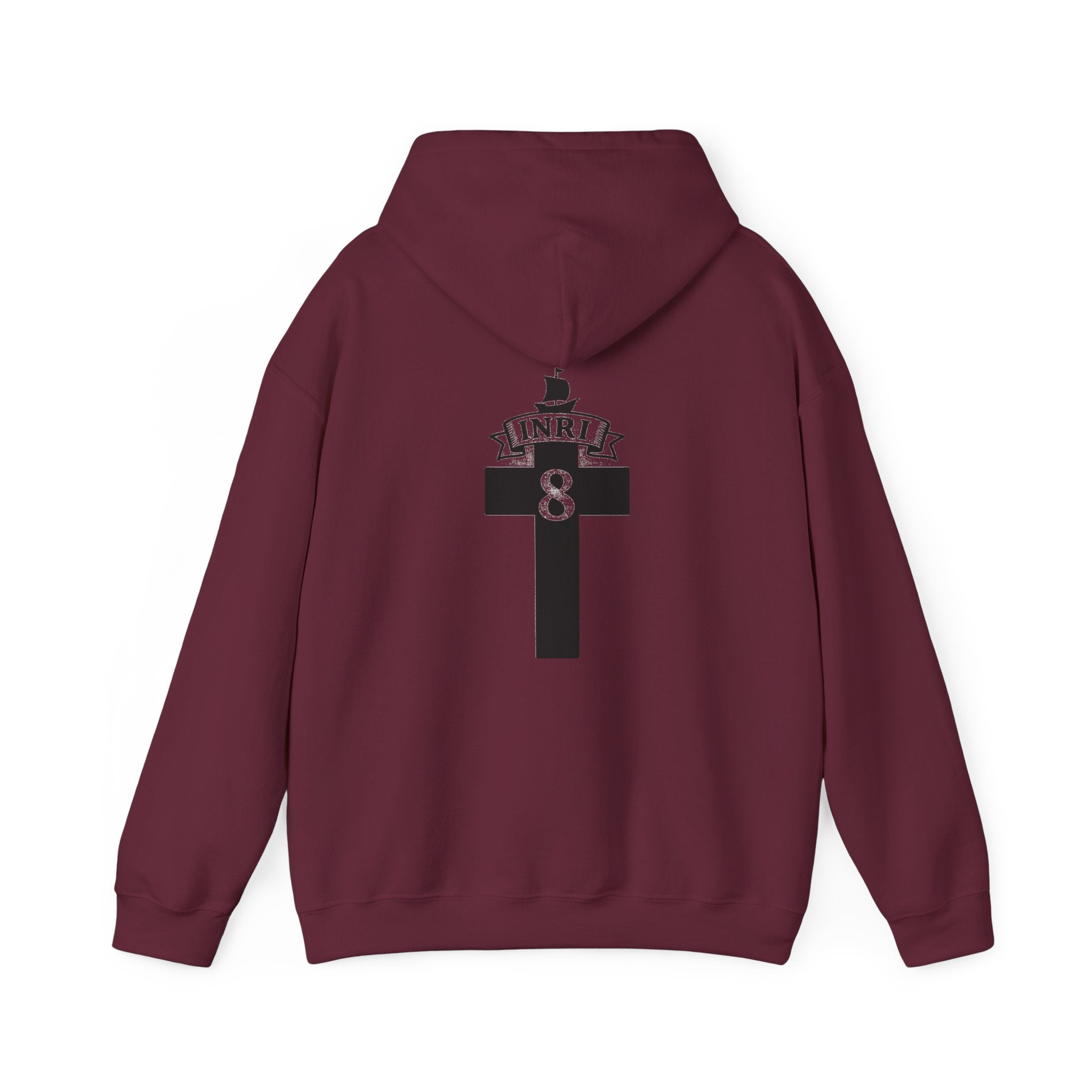 JESUS CHRIST Hoodie – Clean Faith Statement mit Cross Backprint (Unisex)