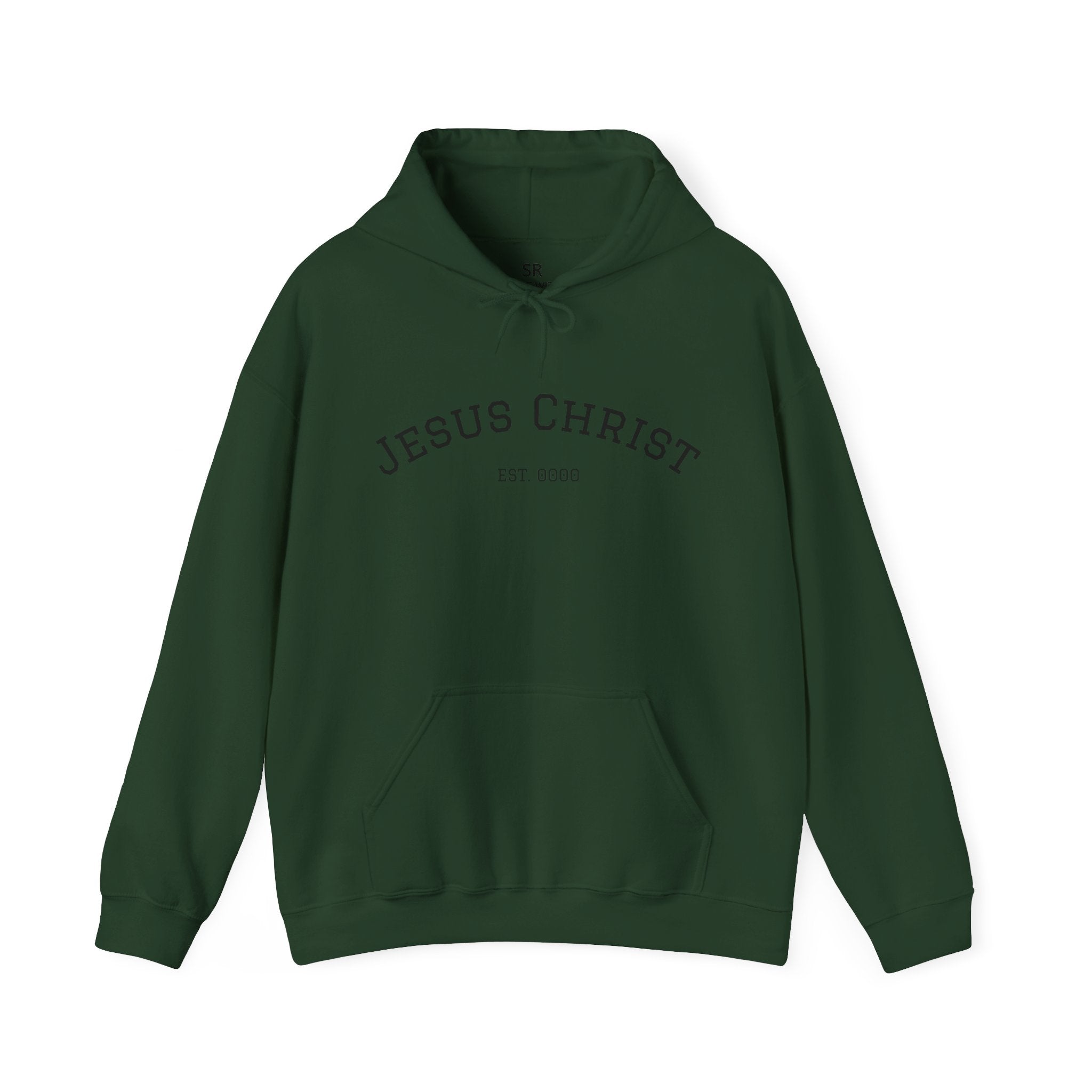 JESUS CHRIST Hoodie – Clean Faith Statement mit Cross Backprint (Unisex)
