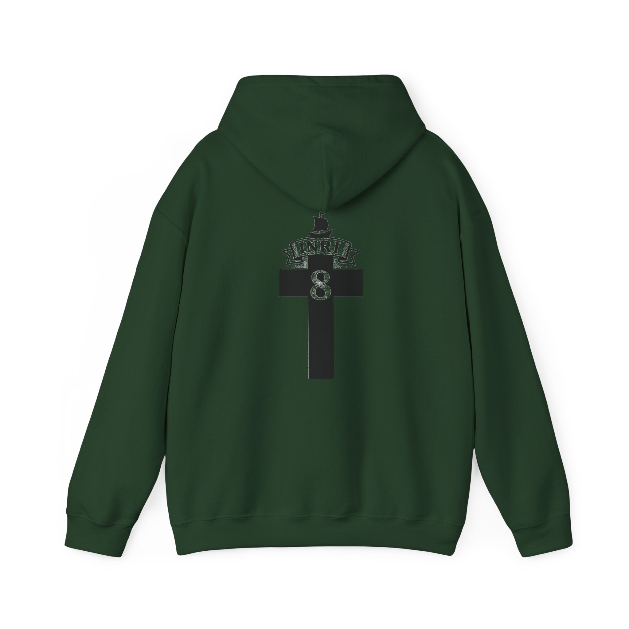 JESUS CHRIST Hoodie – Clean Faith Statement mit Cross Backprint (Unisex)