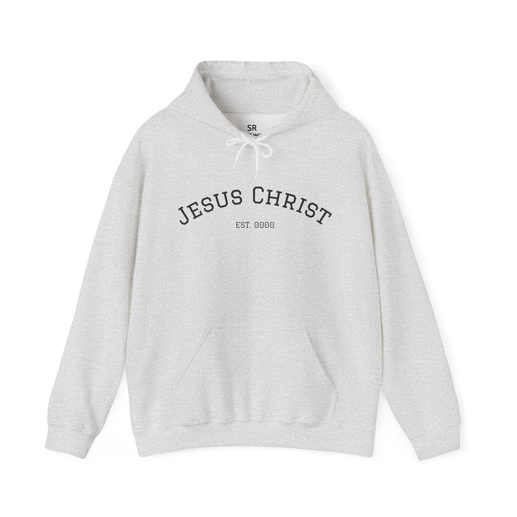 JESUS CHRIST Hoodie – Clean Faith Statement mit Cross Backprint (Unisex)