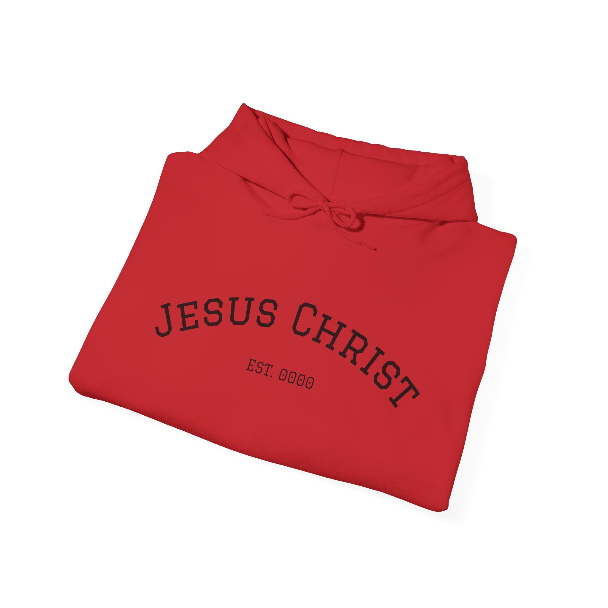 JESUS CHRIST Hoodie – Clean Faith Statement mit Cross Backprint (Unisex)