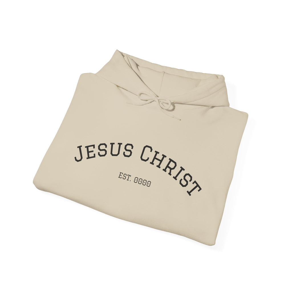 JESUS CHRIST Hoodie – Clean Faith Statement mit Cross Backprint (Unisex)