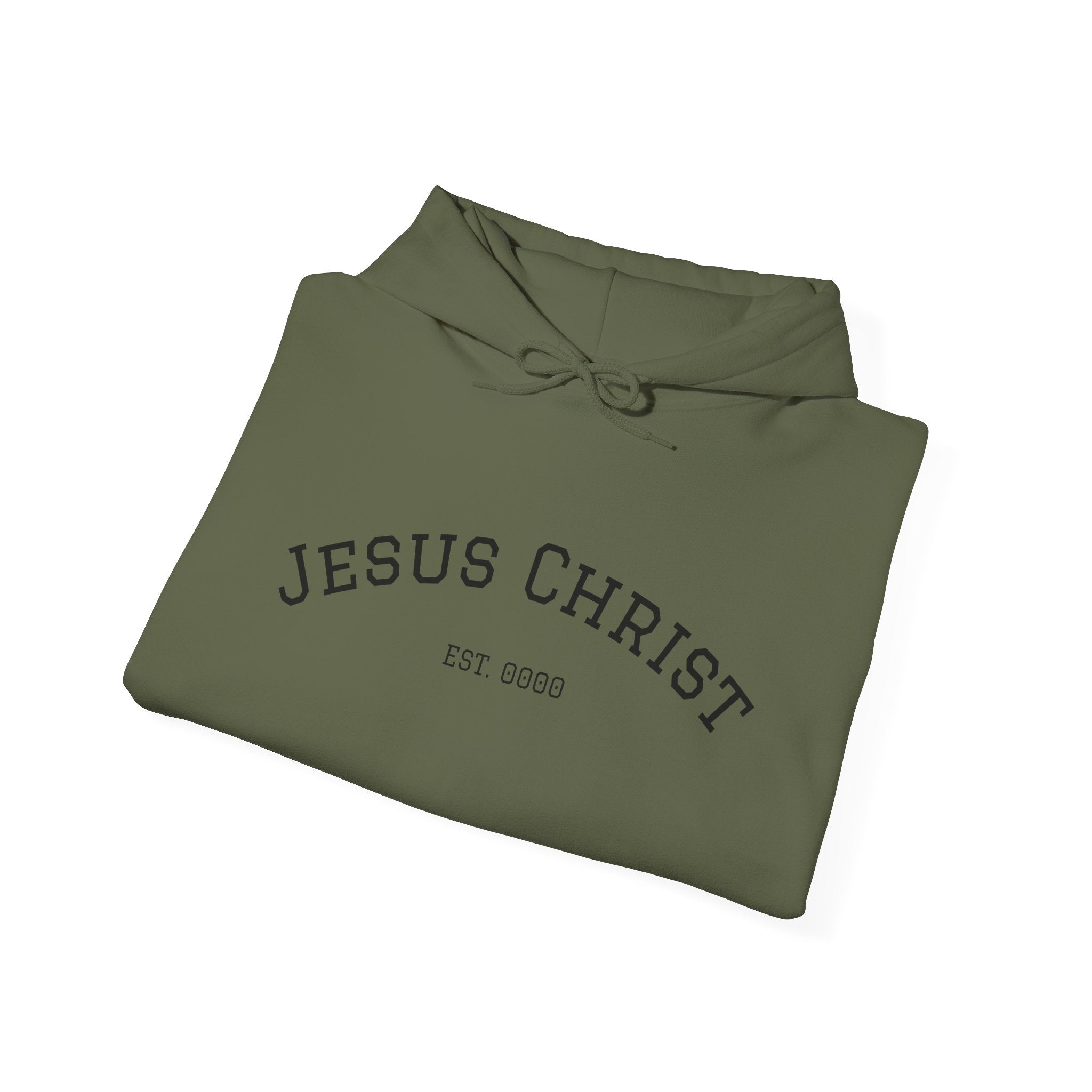 JESUS CHRIST Hoodie – Clean Faith Statement mit Cross Backprint (Unisex)