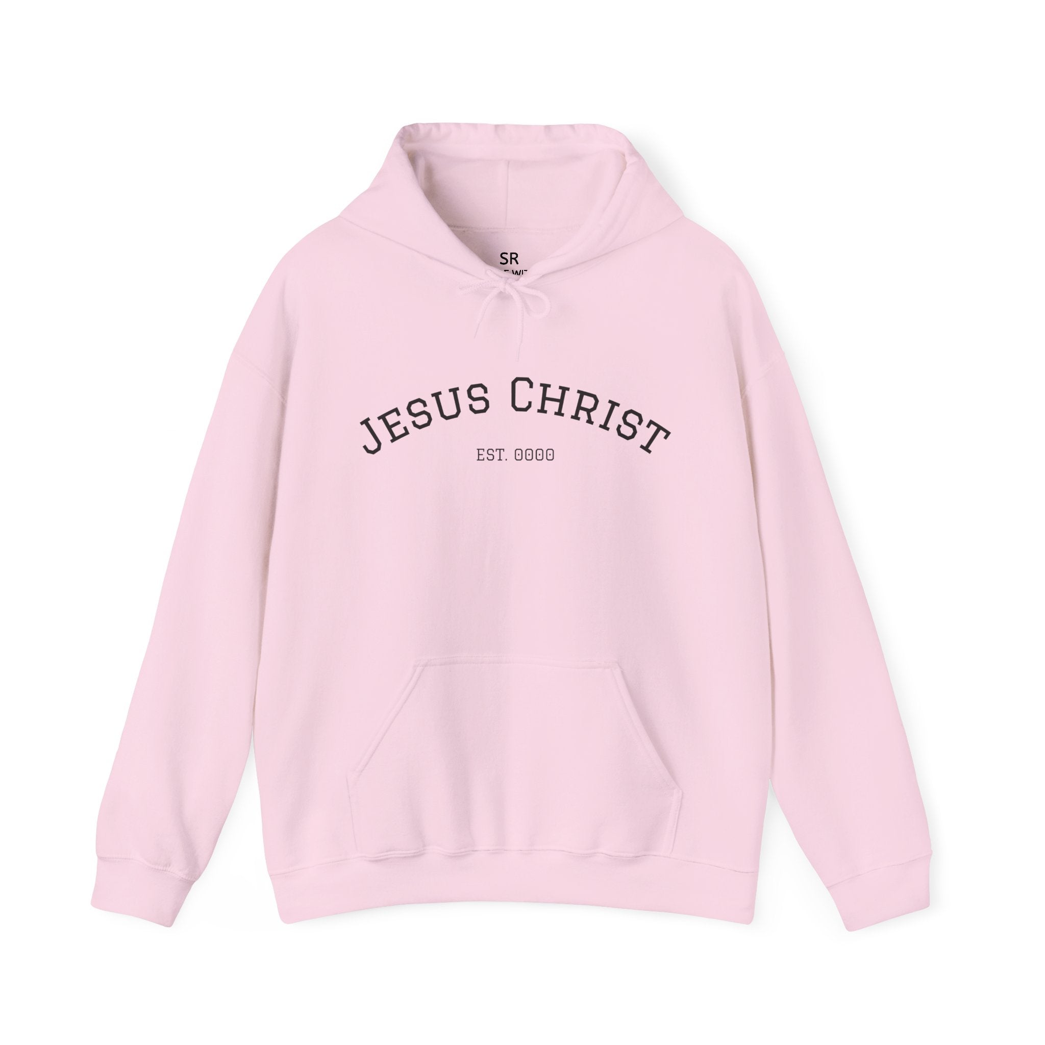 JESUS CHRIST Hoodie – Clean Faith Statement mit Cross Backprint (Unisex)