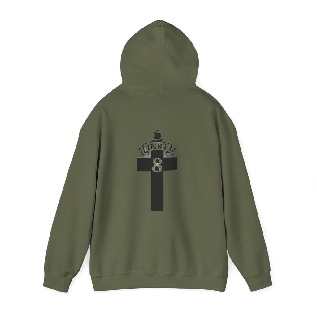 JESUS CHRIST Hoodie – Clean Faith Statement mit Cross Backprint (Unisex)