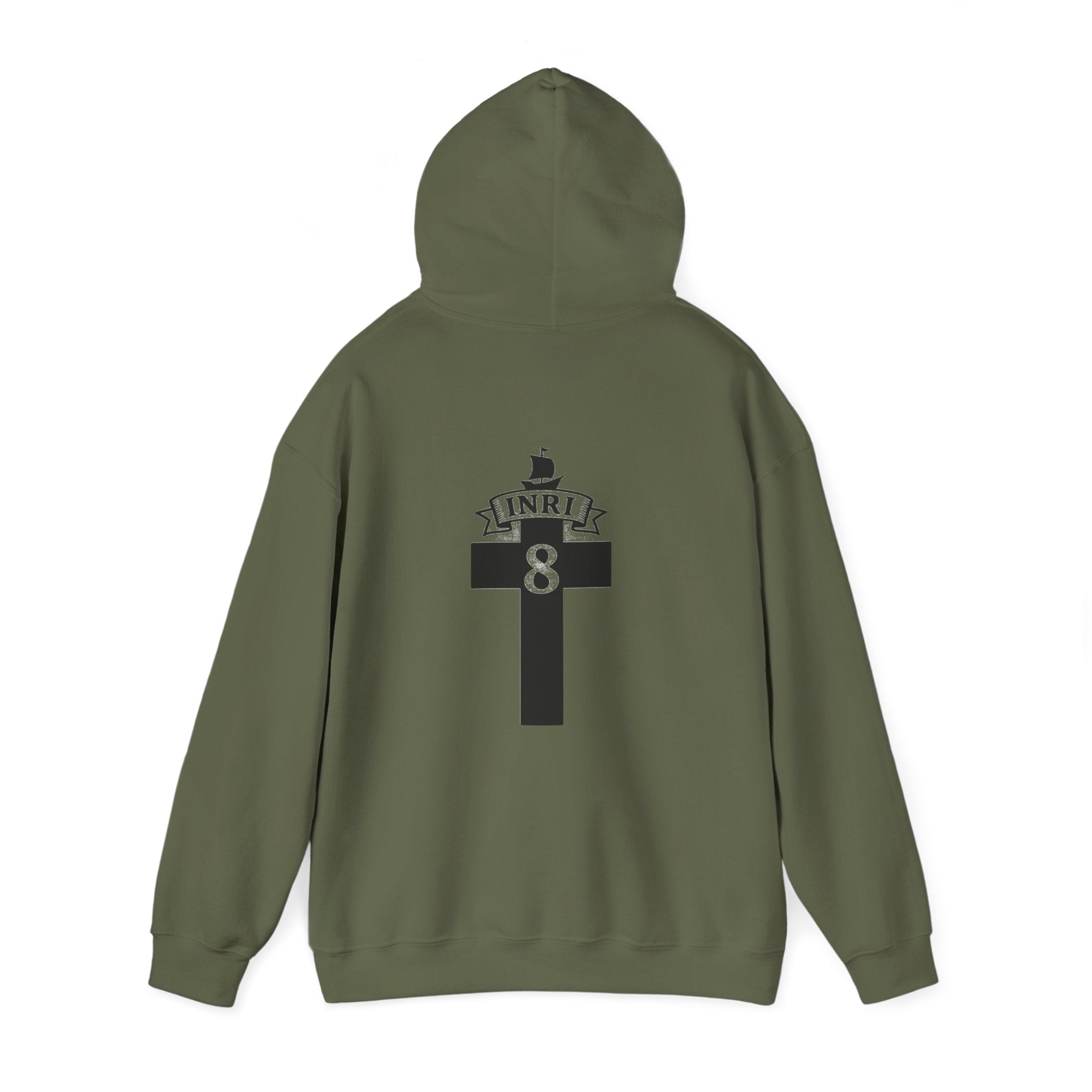 JESUS CHRIST Hoodie – Clean Faith Statement mit Cross Backprint (Unisex)