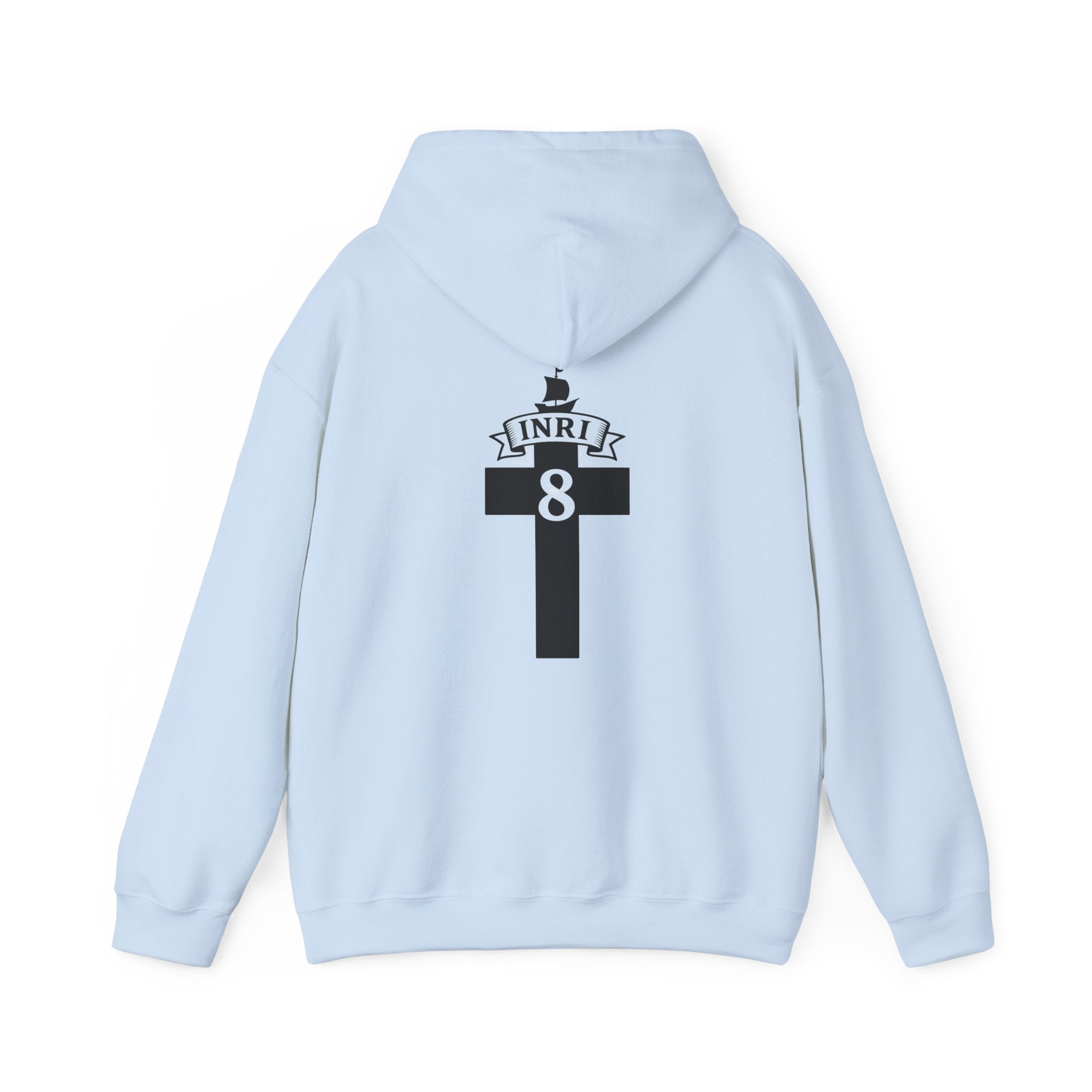 JESUS CHRIST Hoodie – Clean Faith Statement mit Cross Backprint (Unisex)