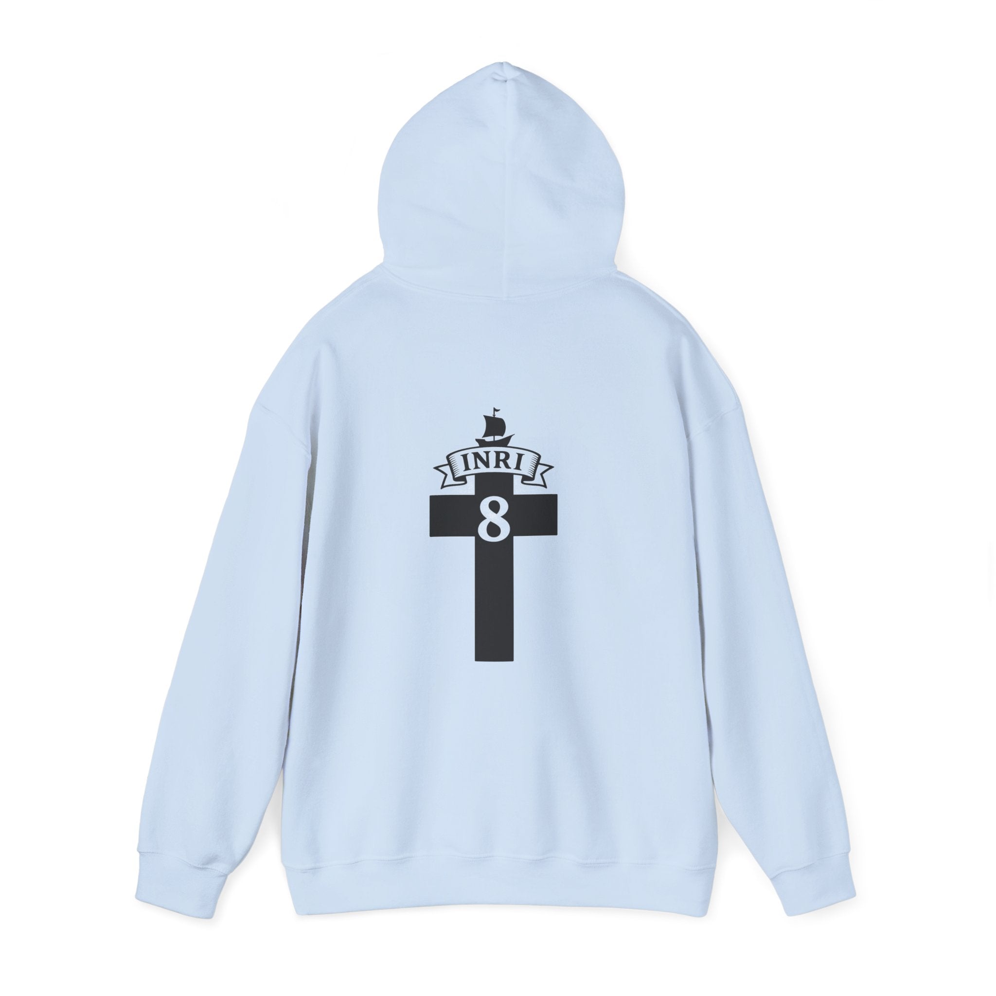 JESUS CHRIST Hoodie – Clean Faith Statement mit Cross Backprint (Unisex)