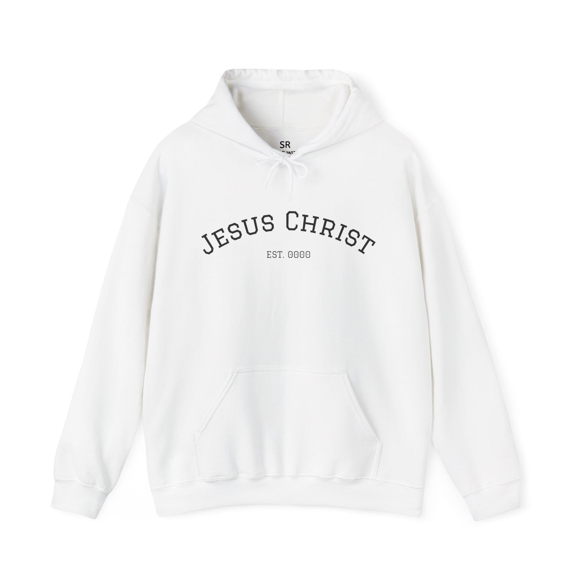 JESUS CHRIST Hoodie – Clean Faith Statement mit Cross Backprint (Unisex)