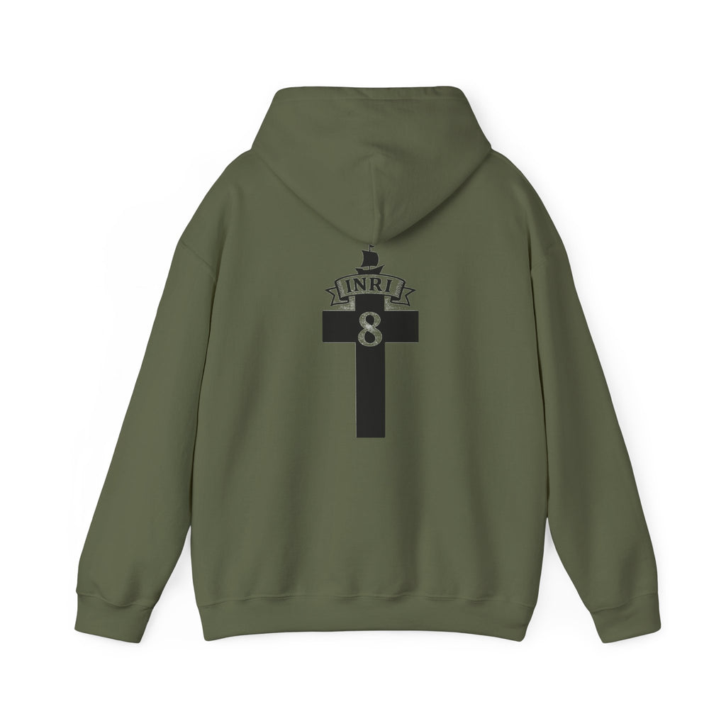 JESUS CHRIST Hoodie – Clean Faith Statement mit Cross Backprint (Unisex)