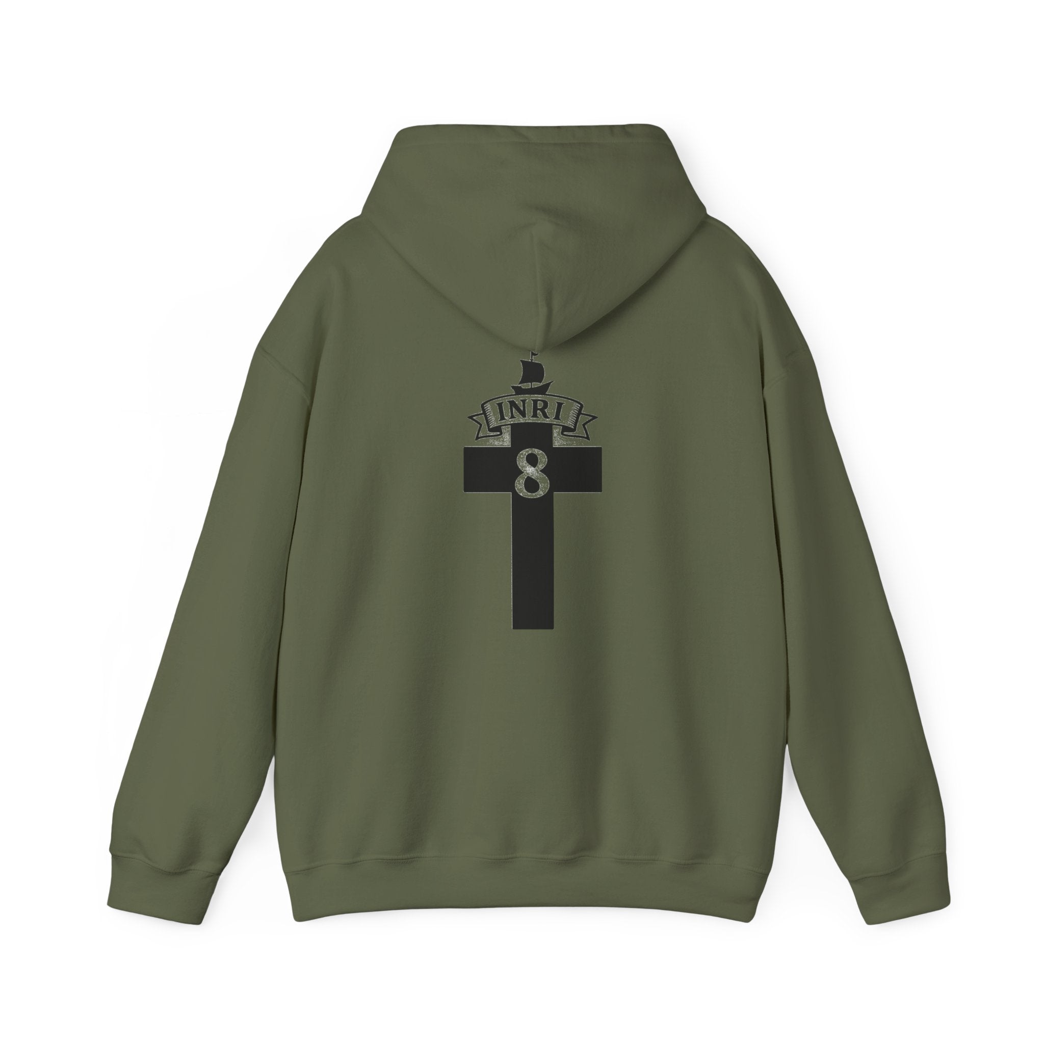 JESUS CHRIST Hoodie – Clean Faith Statement mit Cross Backprint (Unisex)
