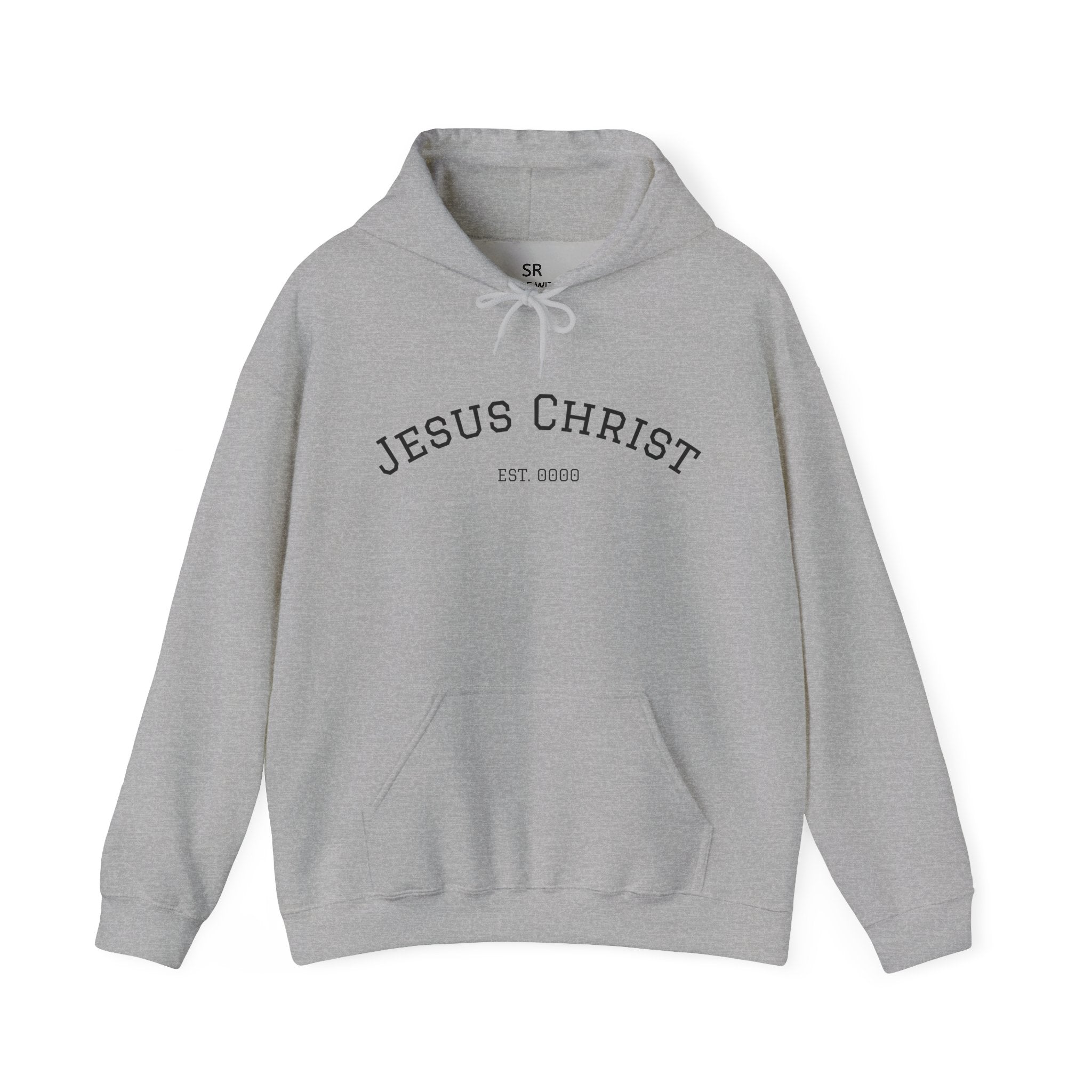 JESUS CHRIST Hoodie – Clean Faith Statement mit Cross Backprint (Unisex)