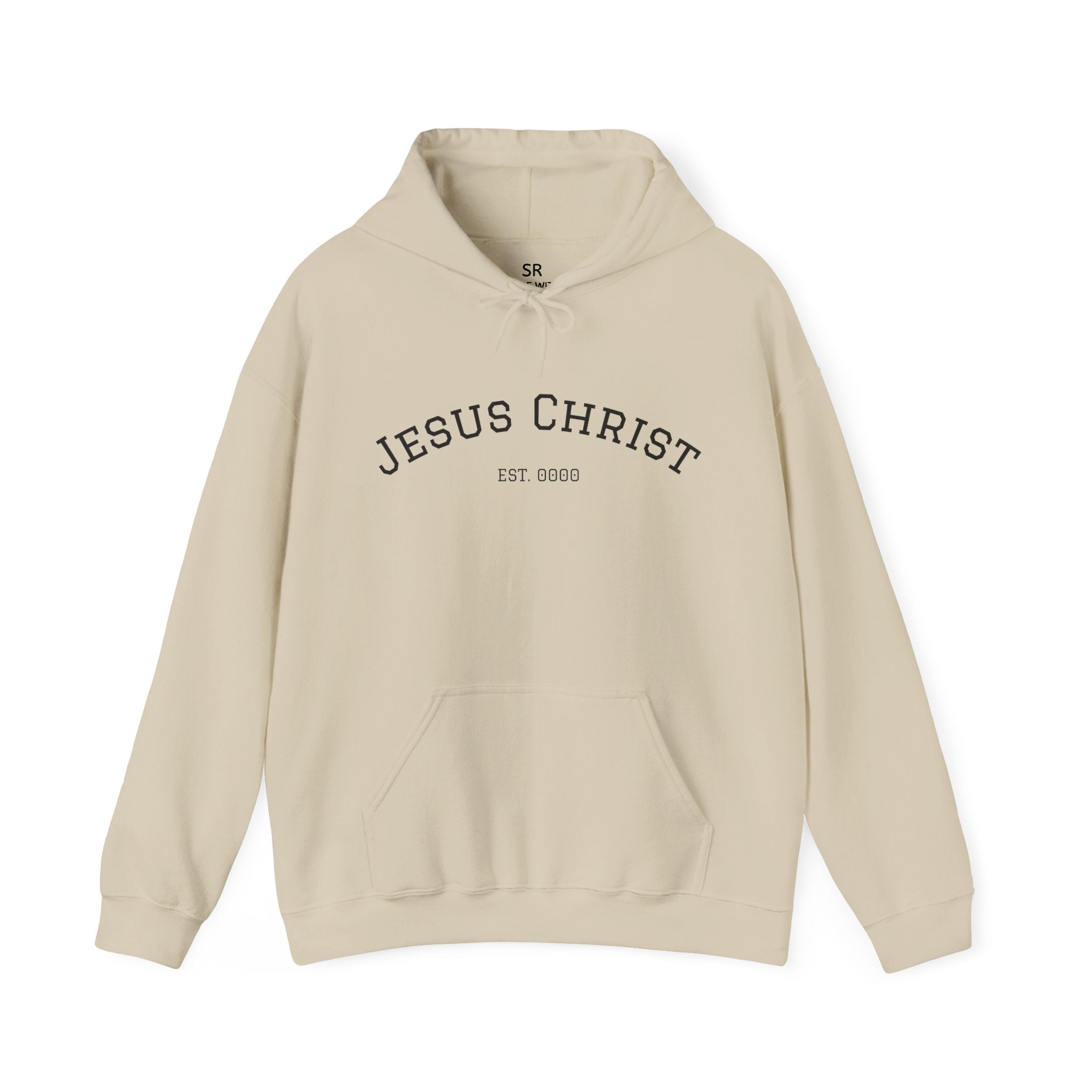 JESUS CHRIST Hoodie – Clean Faith Statement mit Cross Backprint (Unisex)