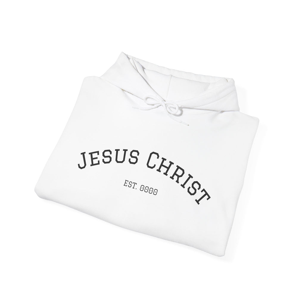 JESUS CHRIST Hoodie – Clean Faith Statement mit Cross Backprint (Unisex)