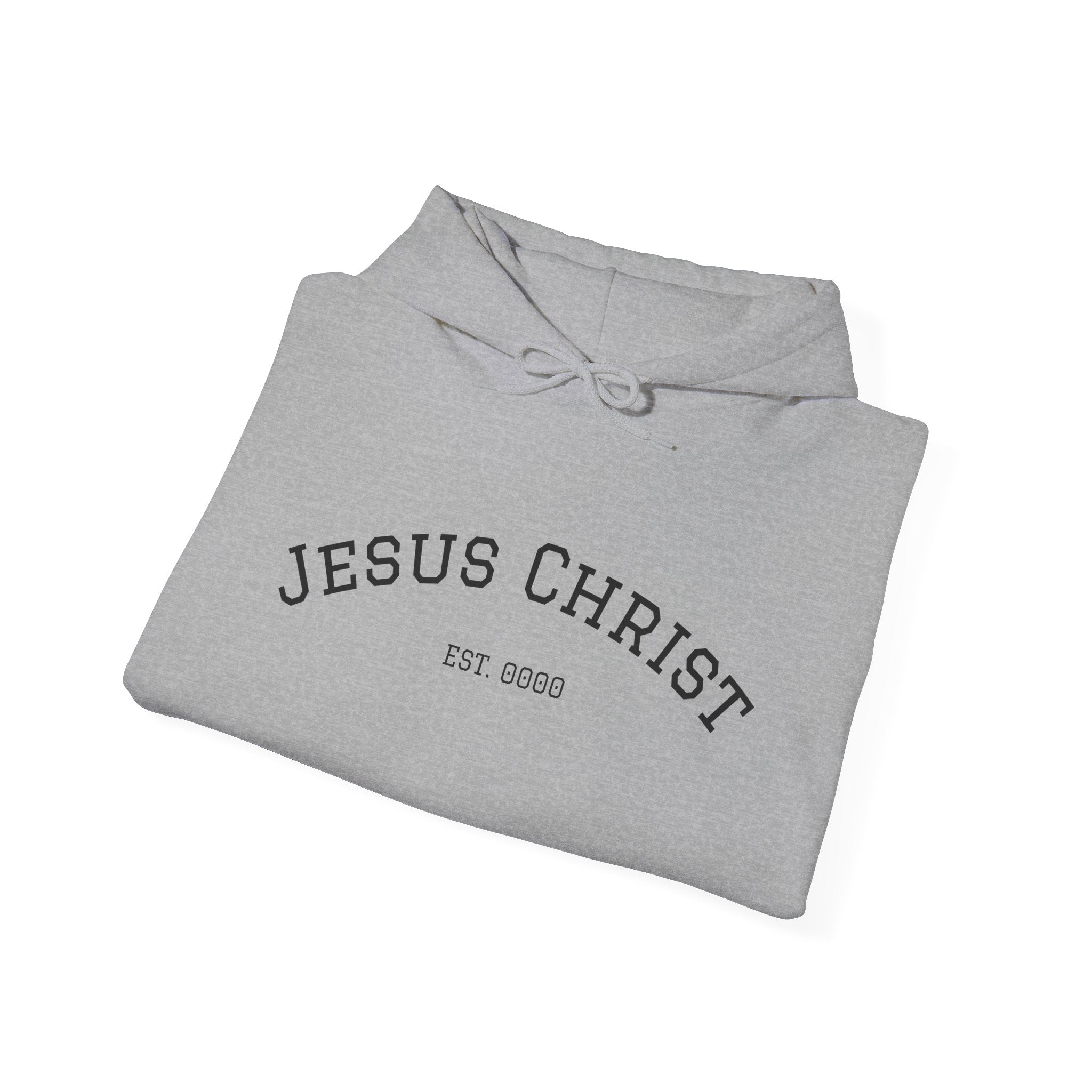 JESUS CHRIST Hoodie – Clean Faith Statement mit Cross Backprint (Unisex)