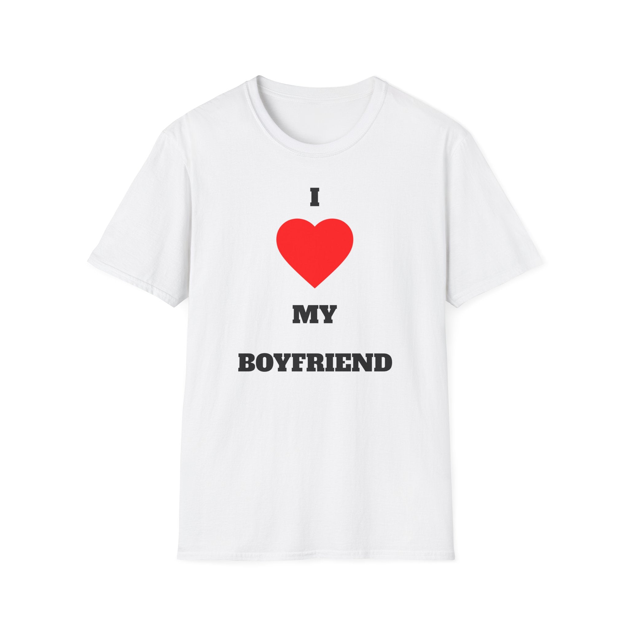 I ❤️ My Boyfriend T-Shirt – Cleanes Couple-Statement in Weiß