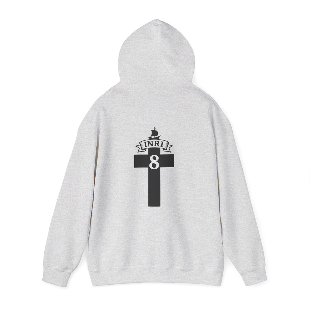 JESUS CHRIST Hoodie – Clean Faith Statement mit Cross Backprint (Unisex)