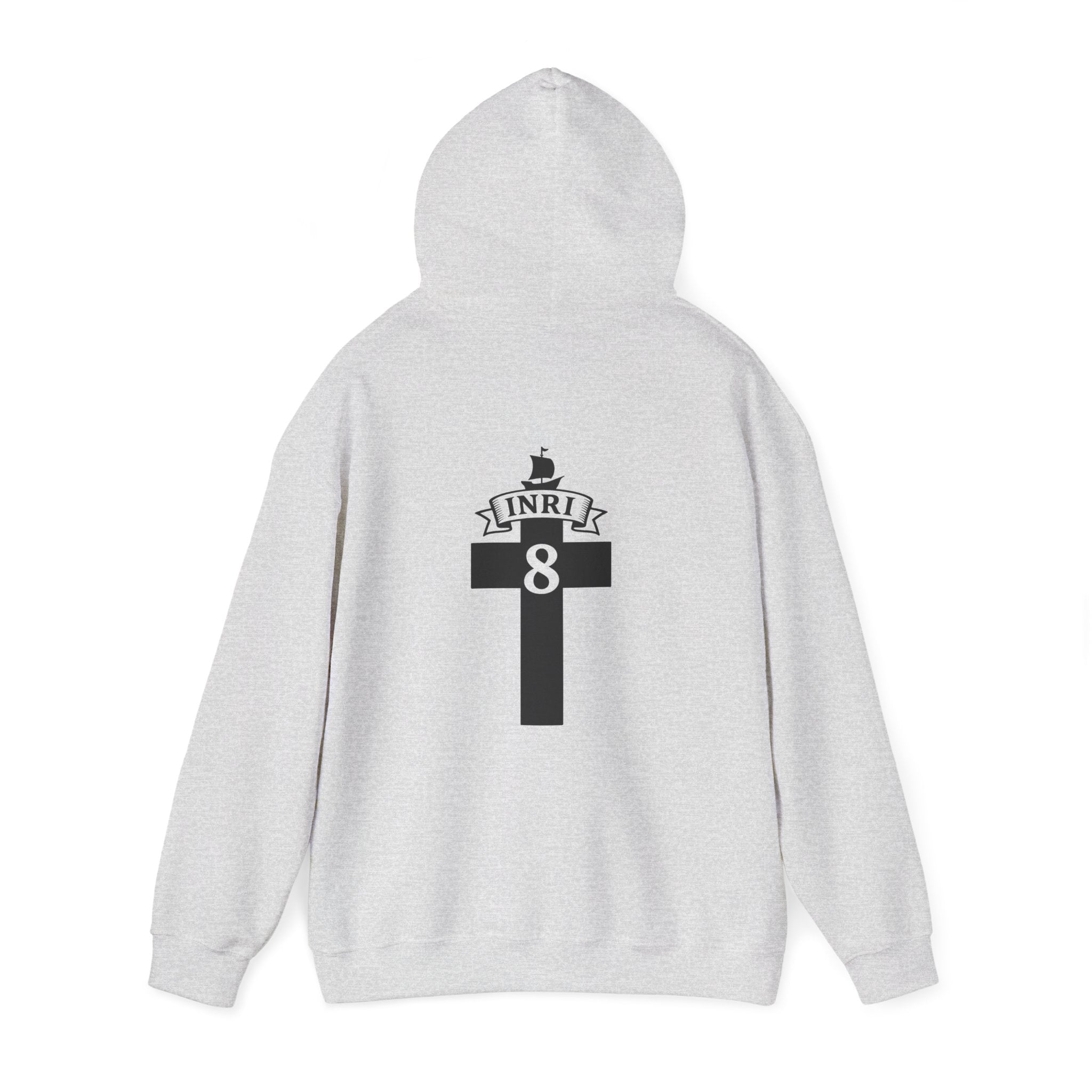 JESUS CHRIST Hoodie – Clean Faith Statement mit Cross Backprint (Unisex)