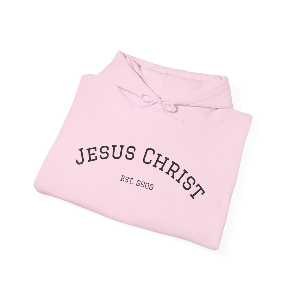 JESUS CHRIST Hoodie – Clean Faith Statement mit Cross Backprint (Unisex)