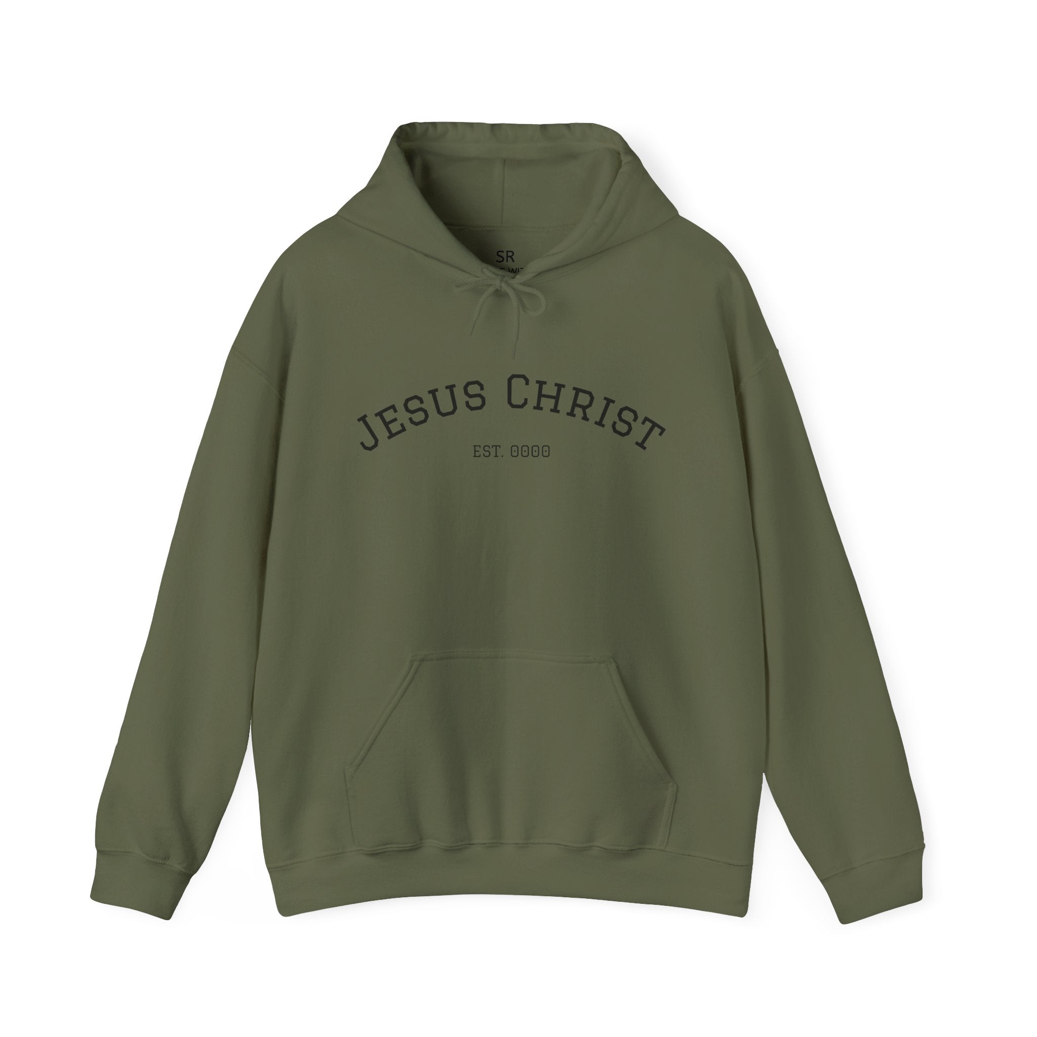 JESUS CHRIST Hoodie – Clean Faith Statement mit Cross Backprint (Unisex)