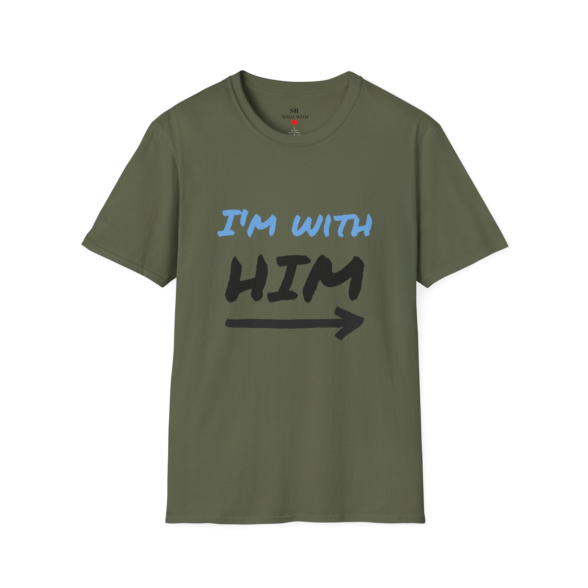 I’m With Him T-Shirt – Fun Couple Tee mit Pfeil (Unisex, viele Farben)