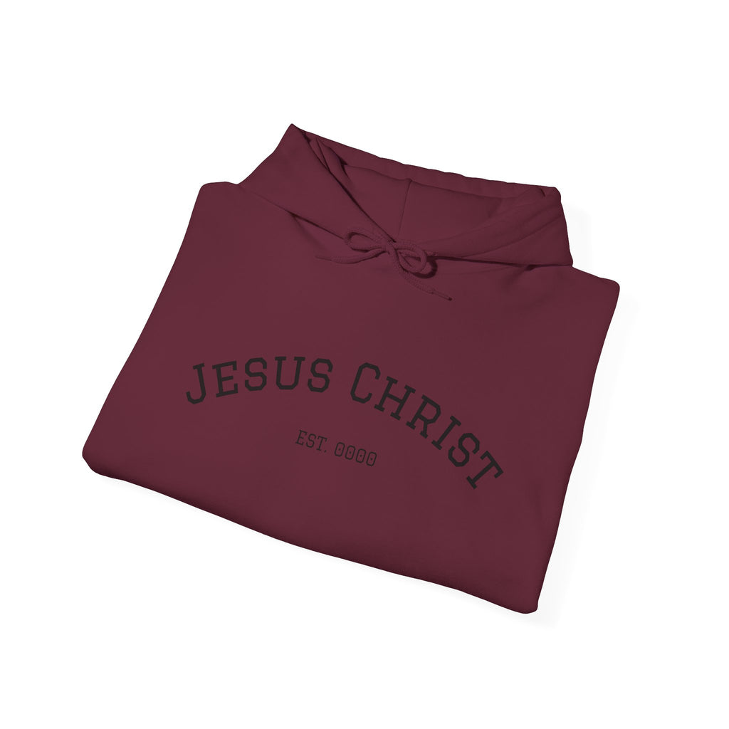 JESUS CHRIST Hoodie – Clean Faith Statement mit Cross Backprint (Unisex)