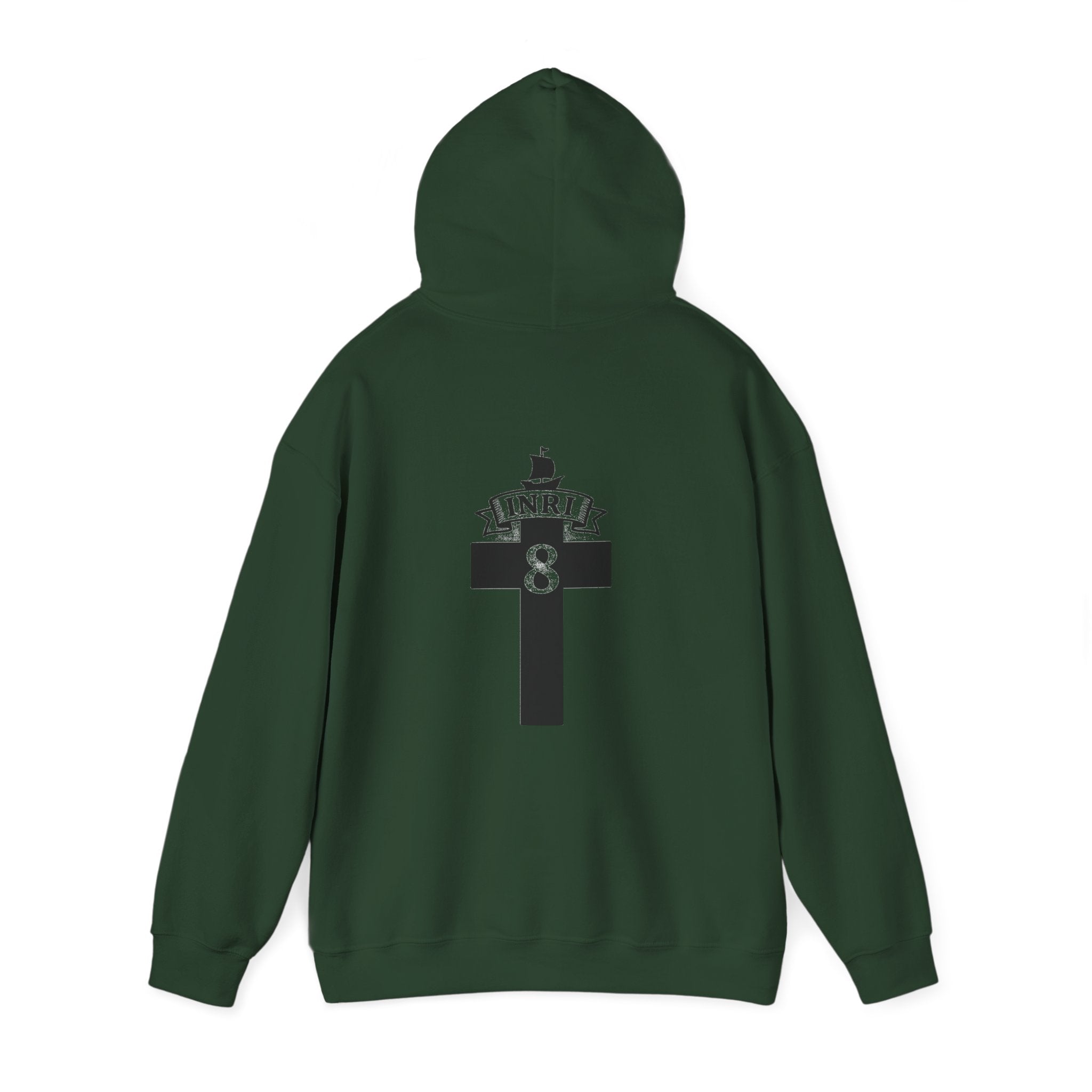 JESUS CHRIST Hoodie – Clean Faith Statement mit Cross Backprint (Unisex)