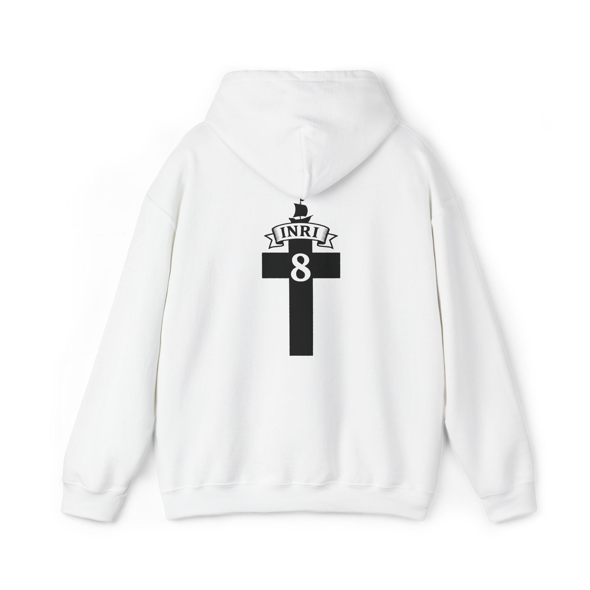 JESUS CHRIST Hoodie – Clean Faith Statement mit Cross Backprint (Unisex)