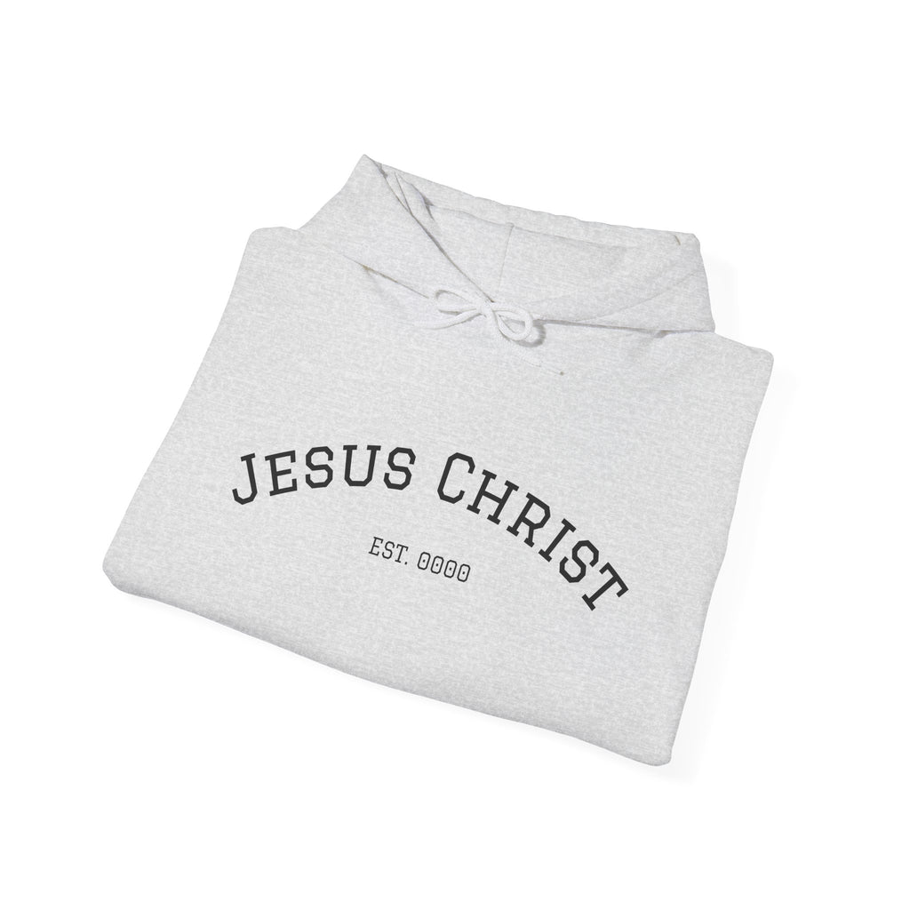 JESUS CHRIST Hoodie – Clean Faith Statement mit Cross Backprint (Unisex)