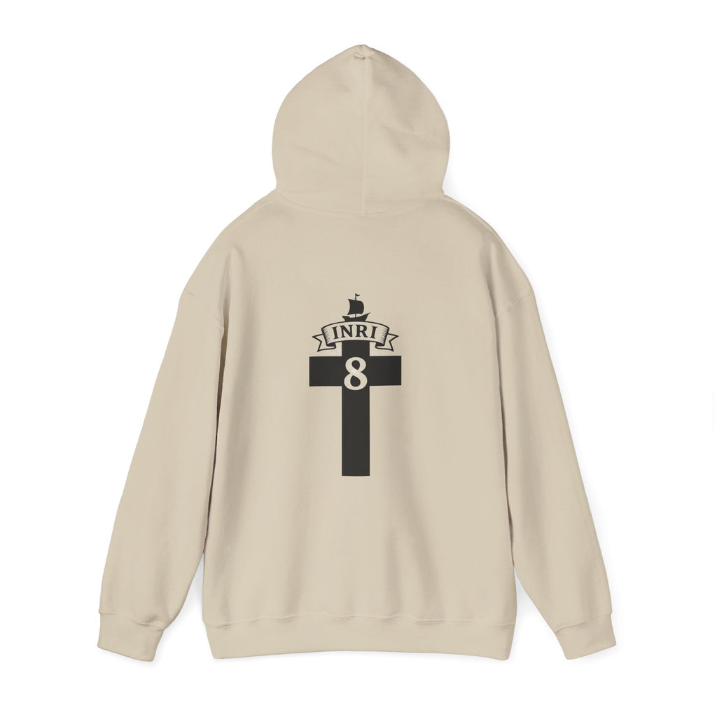 JESUS CHRIST Hoodie – Clean Faith Statement mit Cross Backprint (Unisex)