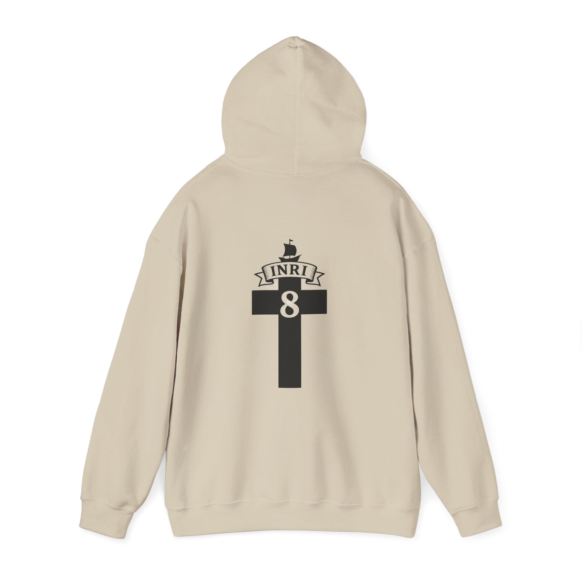 JESUS CHRIST Hoodie – Clean Faith Statement mit Cross Backprint (Unisex)